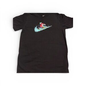 Nike Kids Black Tee with Surfing Graphic